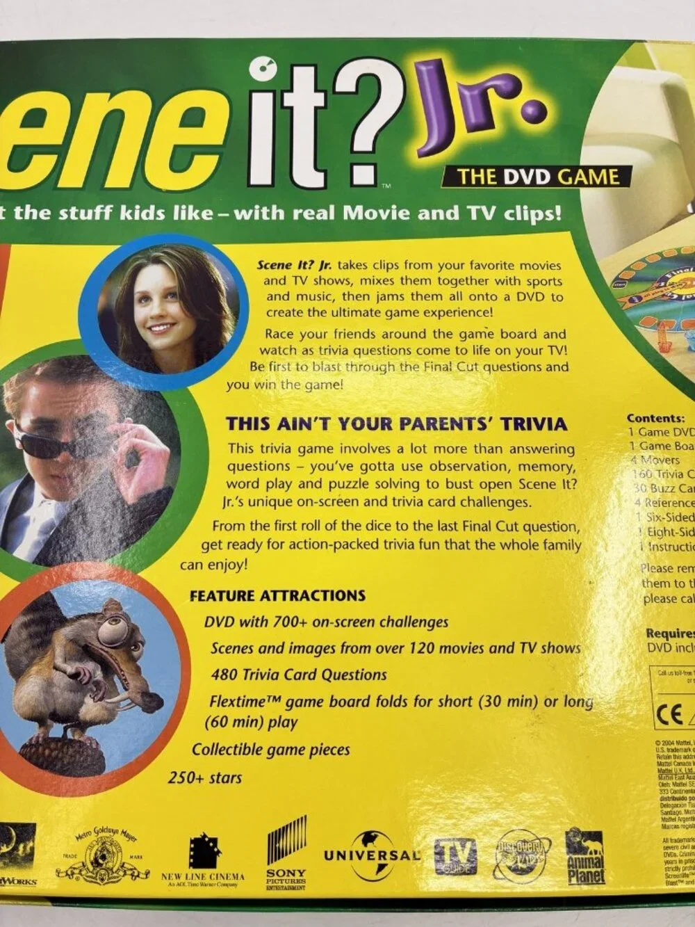 Vintage 2004 Scene It Jr. The DVD Game Movie Music TV Sports Trivia Ages 8+